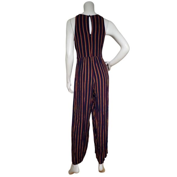 Plenty By Tracy Reese Jumpsuit Belted Women Striped  Blue Red Orange Size Small - Picture 3 of 6